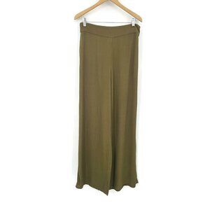 New Flynn Skye Wide Leg Pant Womens L Olive Green Trousers High Waist